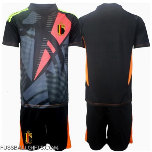 Belgien Torwart Fußballbekleidung Heimtrikot Kinder EM 2024 Kurzarm (+ kurze hosen)